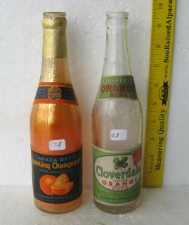  Bottles Labeled Canada Dry Orageade Cloverdale Orange Soda