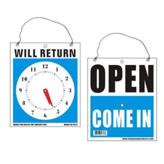 Open Closed Will Return Clock Sign 9 5 Chain Window Store New Hanging
