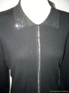 Christine Alexander Sweater M Black Crystals Pristine