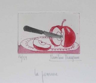 Christine Thouzeau La Pomme Original Etching s N