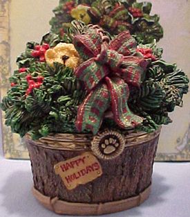 Boyd Nicholas Holiday Basket Treasure Box w Spruce LQQK