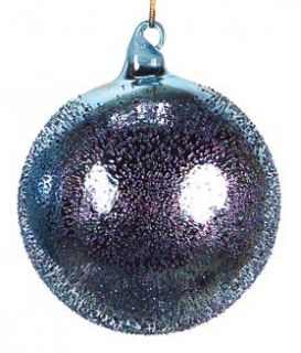 Speckled Glass Blue Purple Bulb Christmas Ornament Ball
