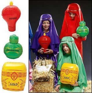 Christmas Play Gold Frankincense Myrrh Three Kings Inflatable Nativity
