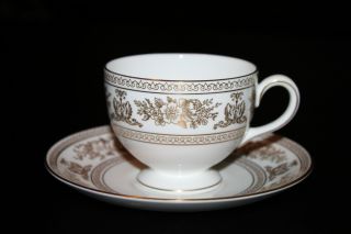wedgewood bone china gold columbia cup and saucer
