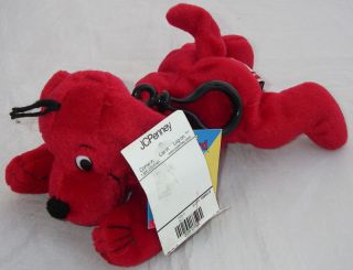 Scholastic Plush Clifford Dog Side Kick Big Red Dog Clip on 