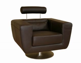 Leather swivel chair constructed of full premium leather