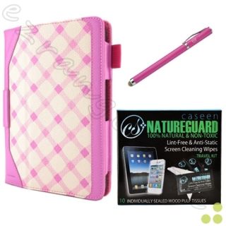  Case Cover Pink Stylus Cleaning Wipes for  Kindle Fire HD