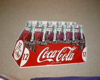 RARE 1950s Coca Cola 12 Pack Die Cut Tin Sign Coke