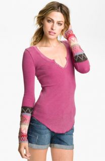 Free People Kombucha Embroidered Thermal Top