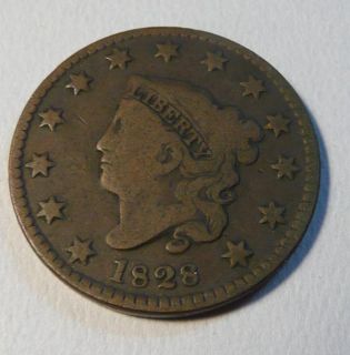 1828 Coronet Head Large Cent Free Shipping
