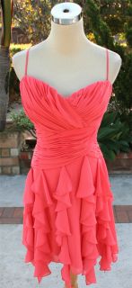 Max and Cleo $168 Coral Rose Cocktail Prom Dress 6