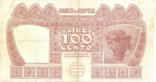 Italy Italia Banco Di Napoli 100 Lire s 857 May 31 1915 High Grade