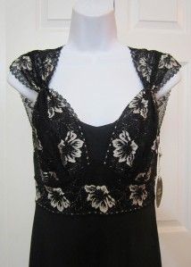 Chicos Soma Ciao Bella Chemise Short Black Gown Dress Size Small $69