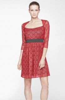 Marc New York by Andrew Marc Square Neck Lace Fit & Flare Dress