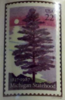 Michigan State Mug 22 C Stamp Statehood USPS 1987 New