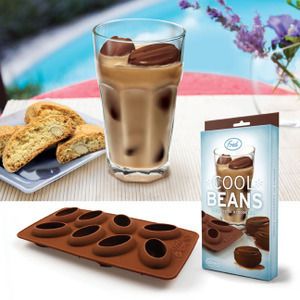  BEANS COFFEE CUBES ICE TRAYS JAVA BEAN SILICONE MOLD 8 COFFEE BEAN