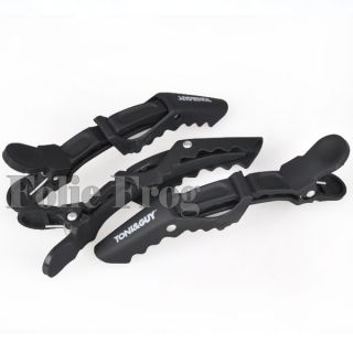6pcs Black Matte Sectioning Clips Clamps Hairdressing Salon Hair Grip