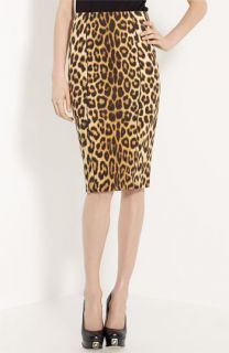 Blumarine Leopard Print Pencil Skirt
