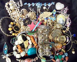lbs POUNDS Vintage Retro to Now JUNK Craft Harvest JEWELRY LOT