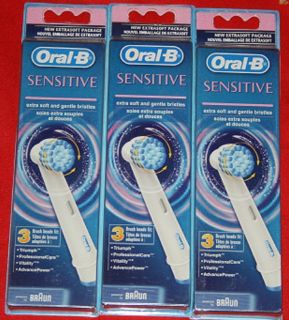Oral B Sensitive Brush Heads Toothbrush Extra Soft Braun Oralb