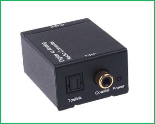  Optical Coax Coaxial Toslink to Analog RCA Audio AUX Converter Adapter