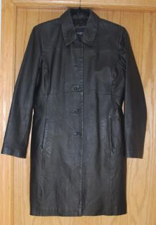 Womens Colebrook Co Black Leather Jacket Coat Medium