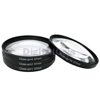 67 MM Macro Close Up Filter Lens Kit +1 +2 +4 +10 for all 67MM Camera