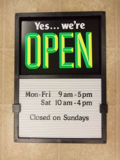 New Open Closed Sign Changeable Message Hours Board