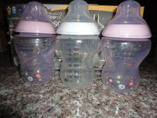   Tippee w flowers girly 3 bottles 9 oz closer to nature BPA free 0