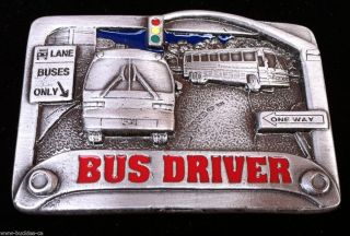 City School Bus Driver Vintage Street Signs Belt Buckle Boucle de
