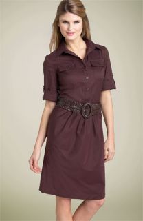 Suzi Chin for Maggy Boutique Belted Safari Shirtdress
