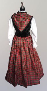 Medieval Scottish Tartan Costume Dress Women Size XL