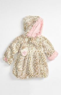 Corky & Company Leopard Print Faux Fur Coat (Infant & Toddler)