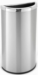 Indoor Precision Half Moon Trash Can Stainless Steel 8 Gal