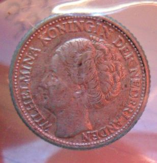 XF Grade Netherlands 25c Silver Coin 1944