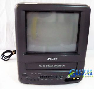Sansui 9 Color Portable TV VCR Combo Television   Functional   FREE