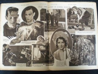 COLIN CLIVE, FRANKENSTEIN in FILM WEEKLY (1932) UK mag