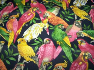 Parrot Macaw Cockatoo Tropical Bird 60 Wide Fabric BTY