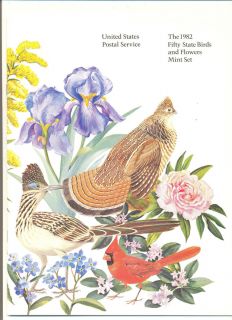 50 State Birds Flowers Stamps in Collectible Book 1982 Scott 1953 2002