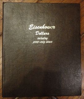 10 coin Eisenhower Dollars collection in a used Dansco album mostly BU