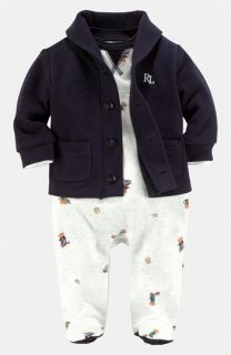 Ralph Lauren Bodysuit, Overalls & Cardigan (Infant)