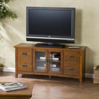 colchester mission oak tv stand from brookstone designed to accent
