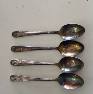 Wm William Rogers Collector Spoons Set of 4 Presidents