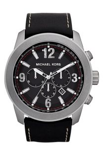 Michael Kors Runway   Extra Large Leather Strap Watch