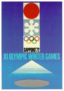 SAPPORO 1972 WINTER OLYMPIC GAMES Official Poster Reprint (Import)