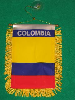 Colombia Flag Mini Banner 4x6 Car Window Mirror New