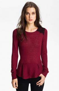 Hinge® Lace Shoulder Peplum Sweater
