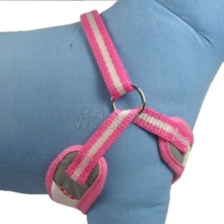 15 23 Girth Pink Nylon Comfort Dog Harness Vest Collar M Medium Leash