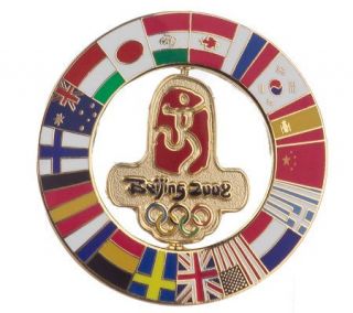 Beijing 2008 Flags of the Summer Games Spinning Pin by Aminco