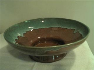 Van Briggle Pottery Colorado Springs Large Brown Green Drip Bowl